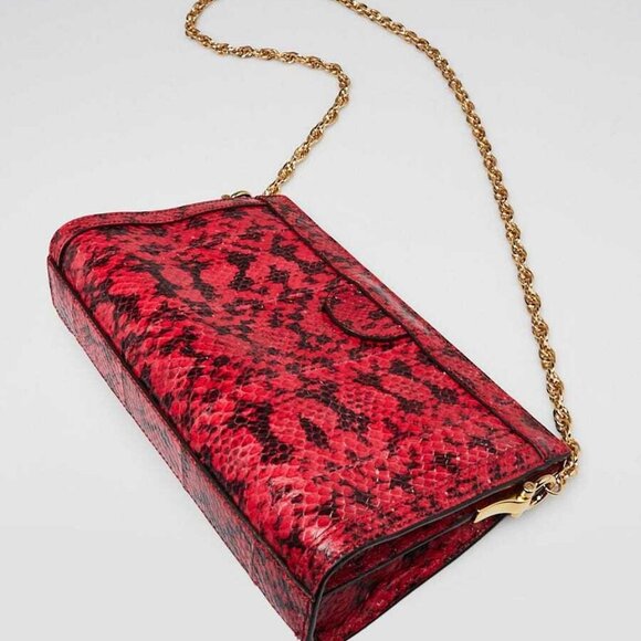 Gucci Red Snakeskin Ophidia Small Shoulder Bag - Picture 2 of 11